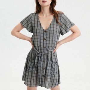 American Eagle Small Grey Plaid Dress